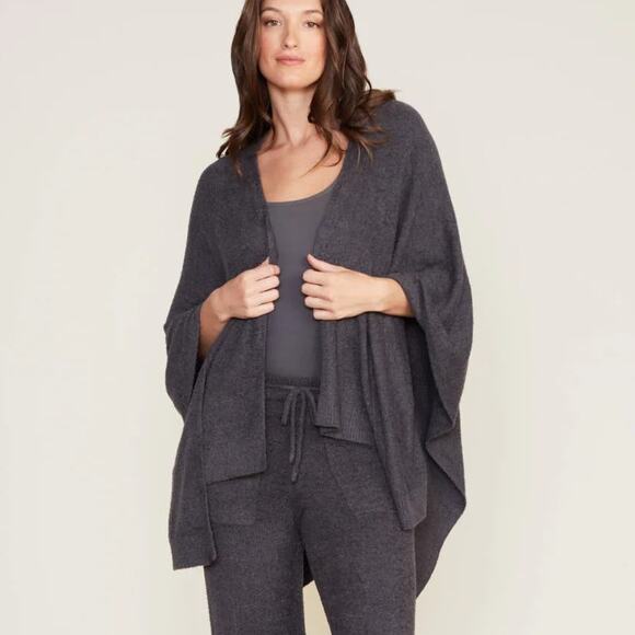 Barefoot Dreams CozyChic Weekend Wrap Cardigan – Dark Gray – One Size - Picture 1 of 5